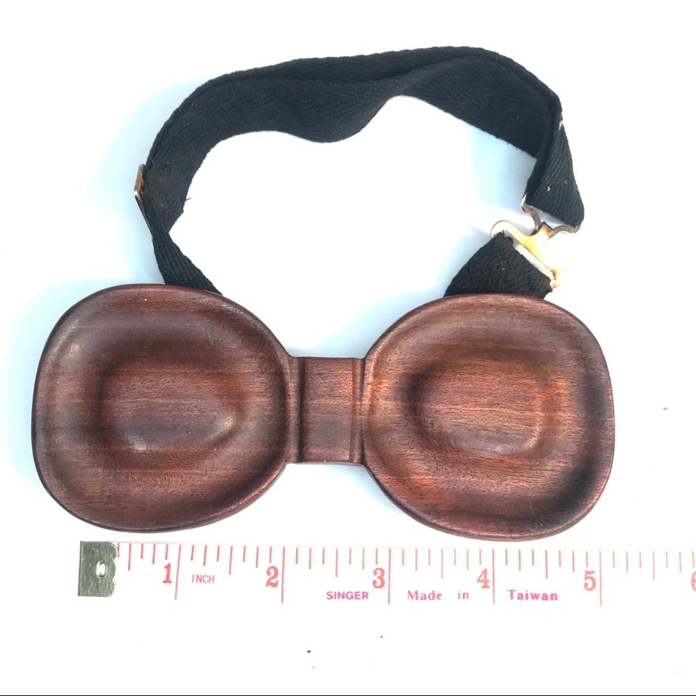 Wood Bow Tie Handmade - Gorgeous Mahogany Adjustable strap beeswax seal - Picture 4 of 11